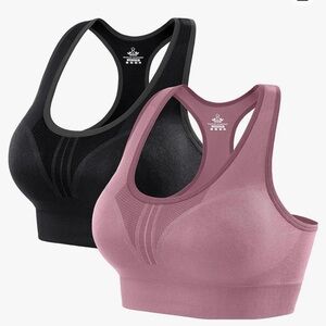 NIP Healthyoga sports bra set of 2 black and mauve